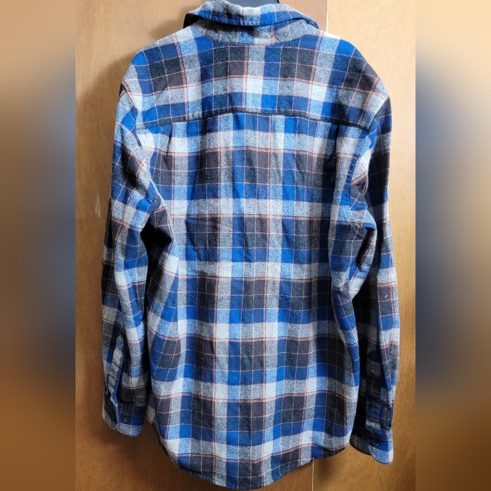 PENDELTON mens long sleeve button down plaid shirt flannel blue size medium - Picture 7 of 10